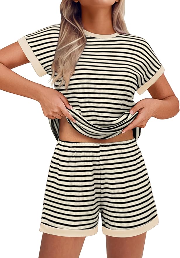 Summer Striped Knit Lounge Set