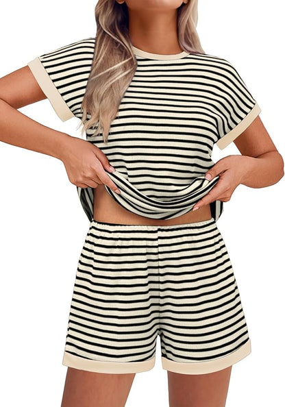 Summer Striped Knit Lounge Set