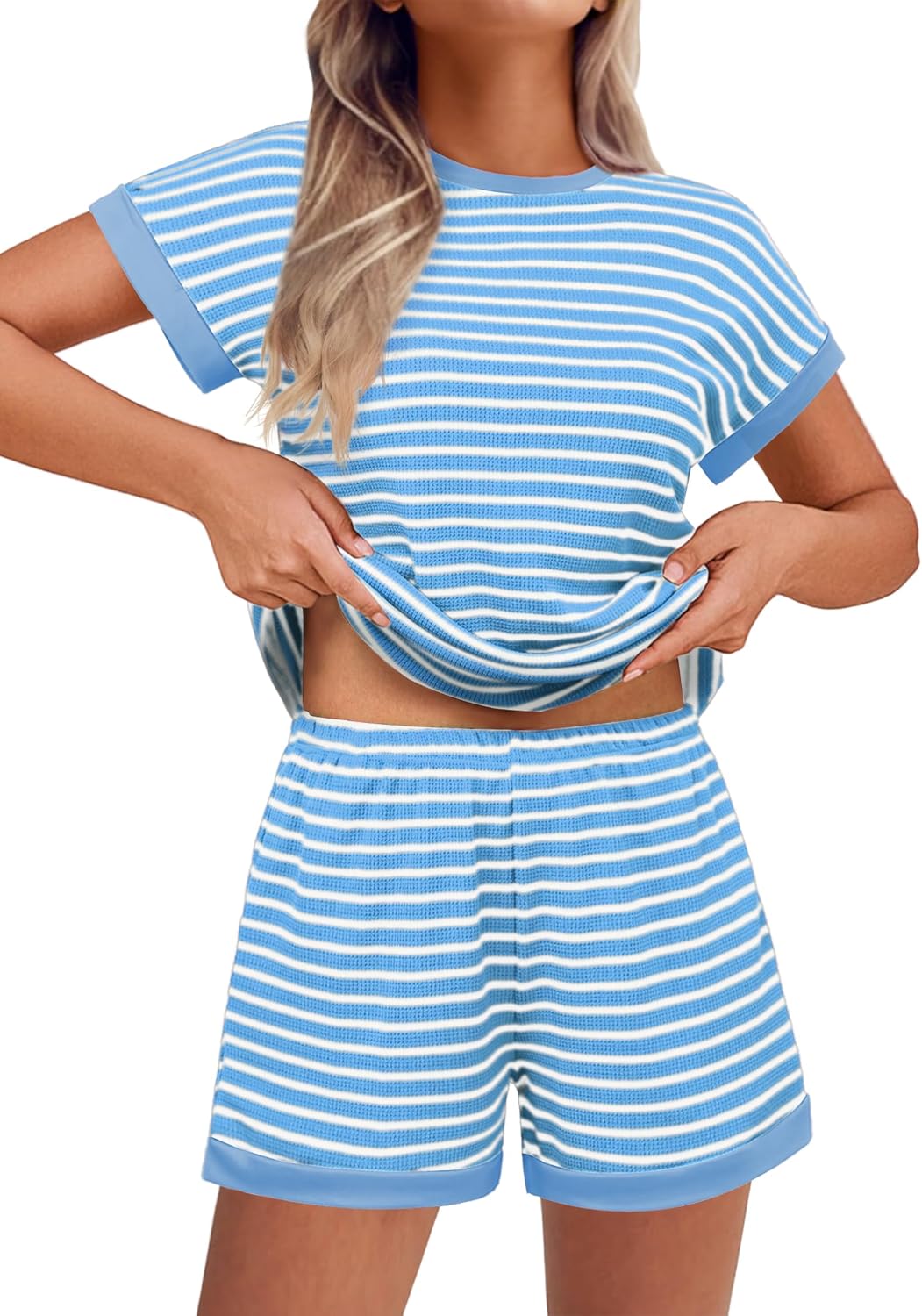 Summer Striped Knit Lounge Set