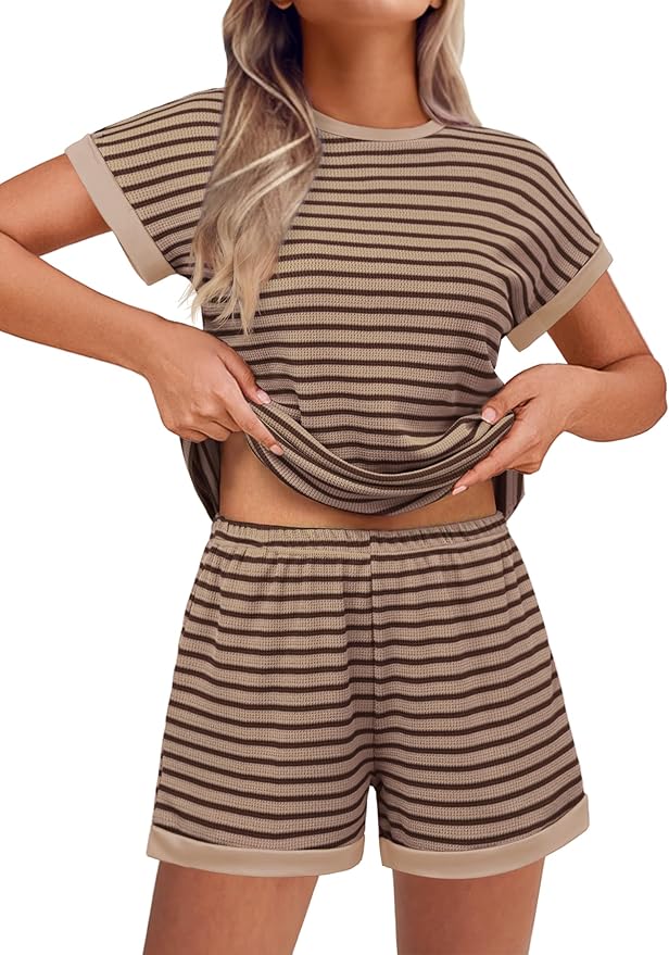 Summer Striped Knit Lounge Set