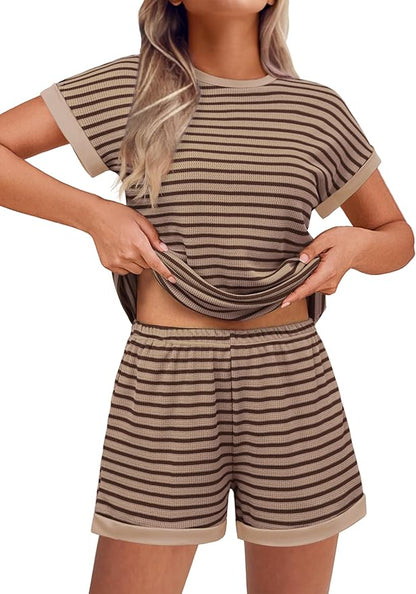 Summer Striped Knit Lounge Set
