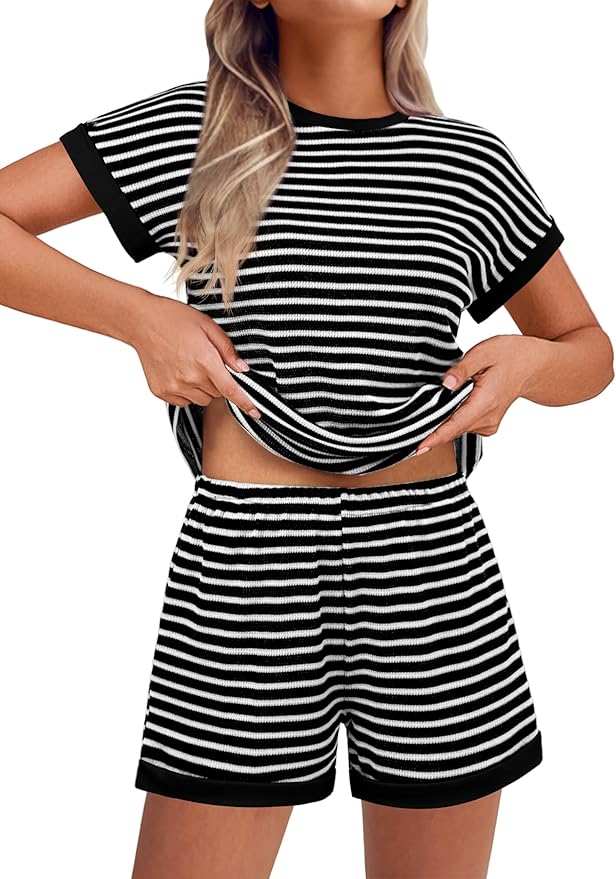 Summer Striped Knit Lounge Set