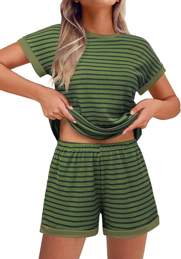 Summer Striped Knit Lounge Set