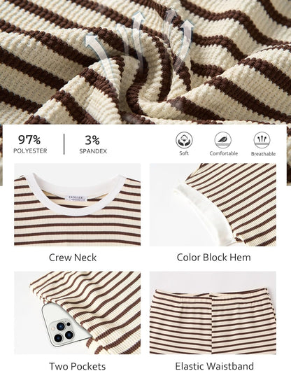 Summer Striped Knit Lounge Set